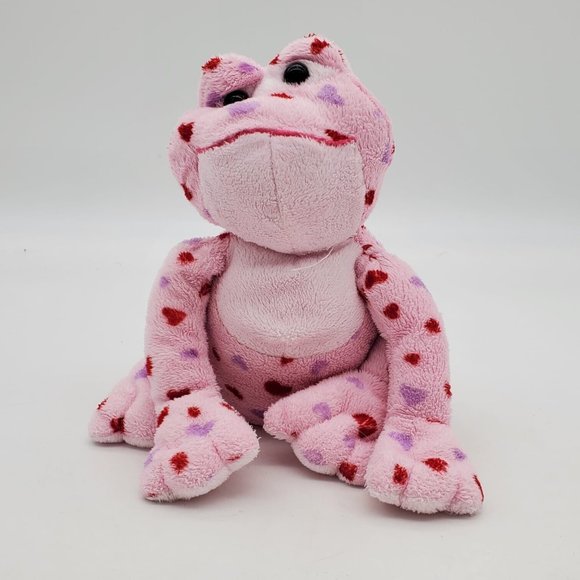 Ganz Webkinz Love Frog Pink Red Purple Hearts HM144 Plush Stuffed No Code 8" - Picture 2 of 7